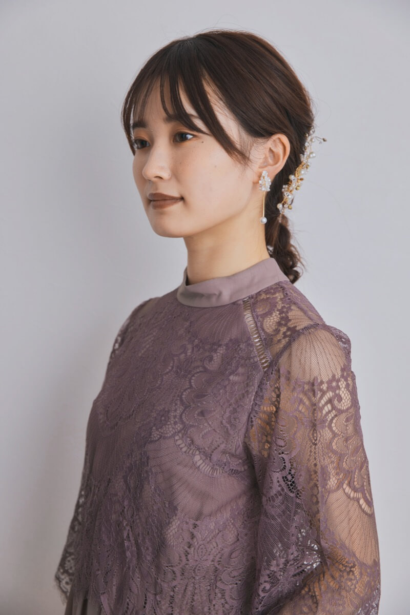 モカのボトルネックフレアドレス