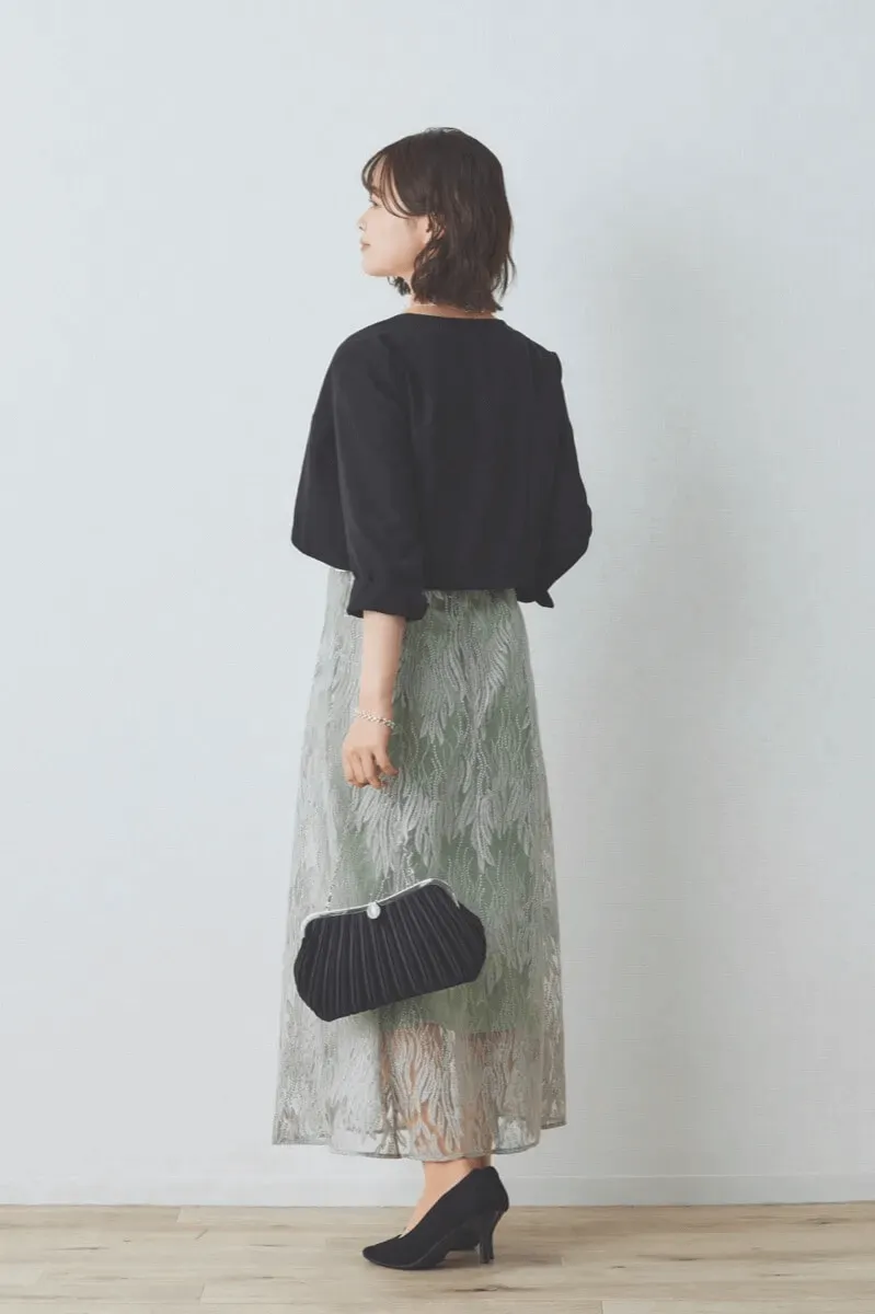 ミントのスパンコールアネモネドレス