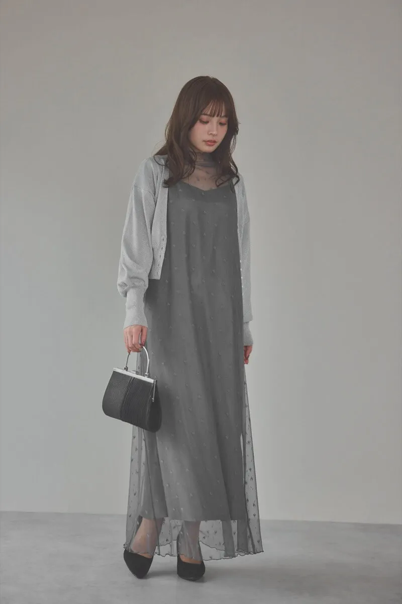 ブラックのグリッタープリーツバッグ