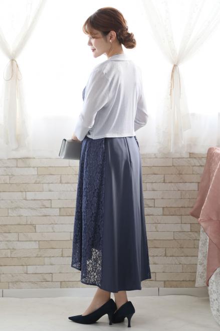 シルバーのラメ入り7分袖ボレロ