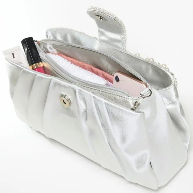 ブルーグレーのスタンドカラーレースドレスコーディネートセット