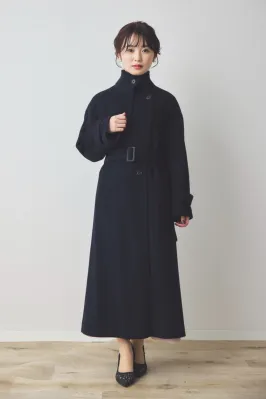 AIMER ネイビーのウールコート
