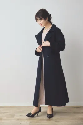 AIMER ネイビーのウールコート