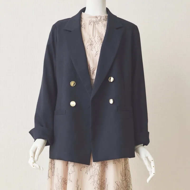 ネイビーのダブルジャケット