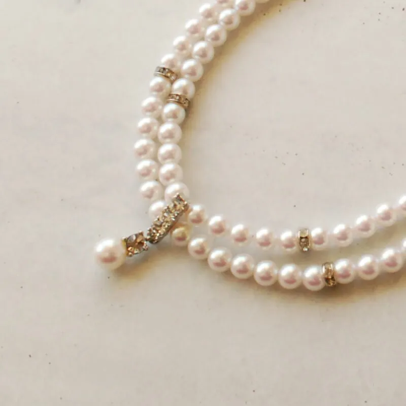 ビジューポイントのスイングパール2連ネックレス