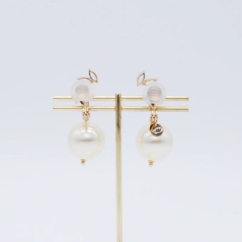 キュービックジルコニア×1粒パールのイヤリング