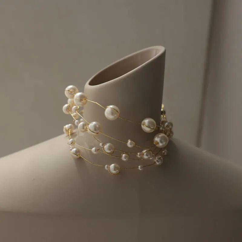 ランダムパールのワイヤーブレスレット