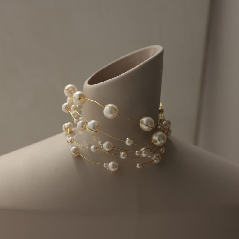 ランダムパールのワイヤーブレスレット