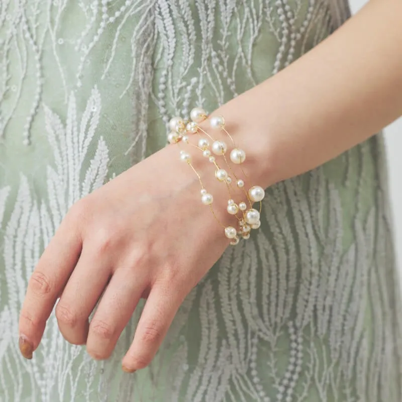 ランダムパールのワイヤーブレスレット