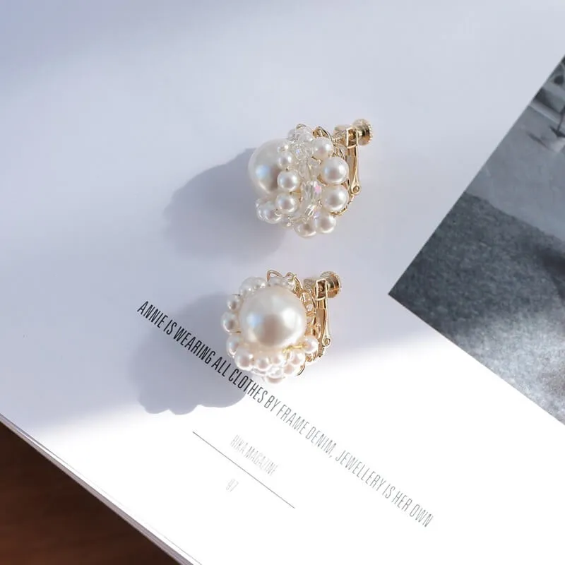 囲みパールイヤリング