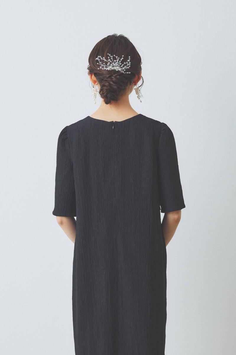 フラワービジューとクリスタルのワイヤーコーム