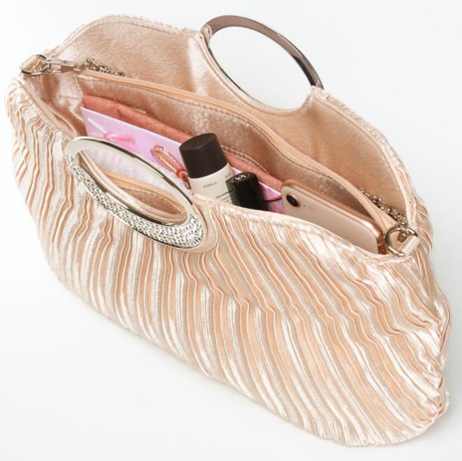 ピンクのカシュクールシャンタンドレスコーディネートセット