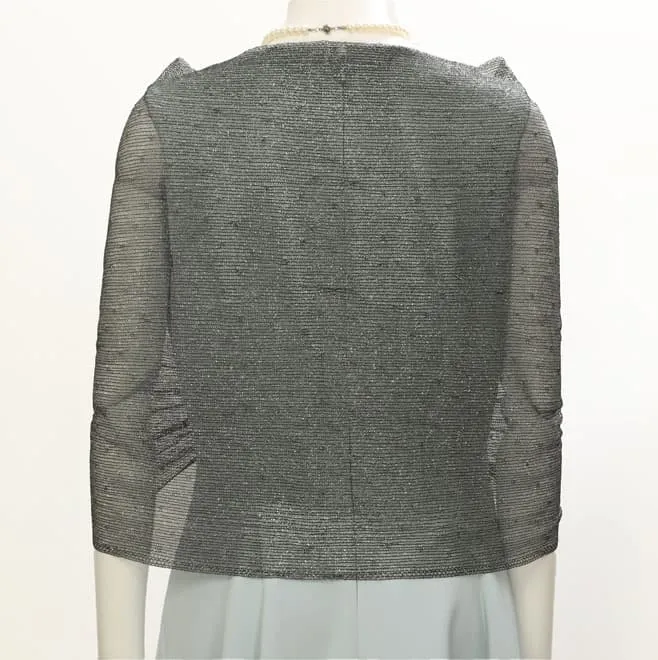 ブラックのラメ入りシンプルレースストール