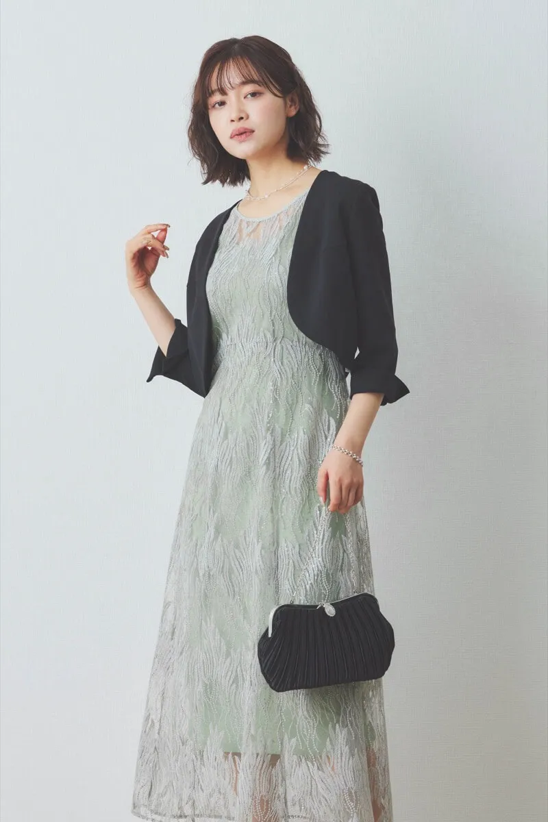 ワイヤーパールとシルバービジュネックレス