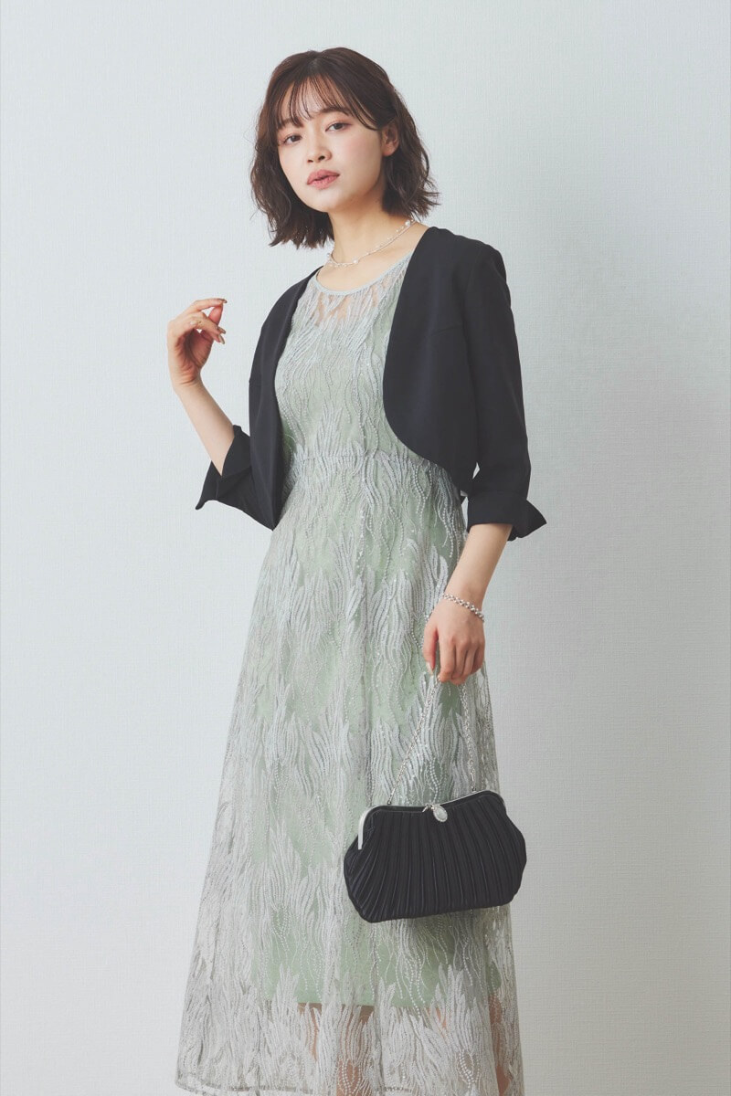 ワイヤーパールとシルバービジュネックレス