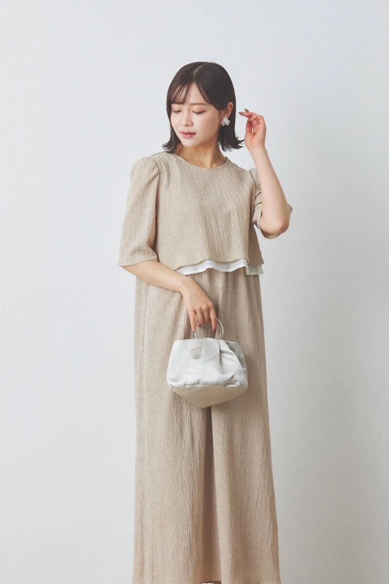 ライスパール×ビーズのボリュームイヤリング