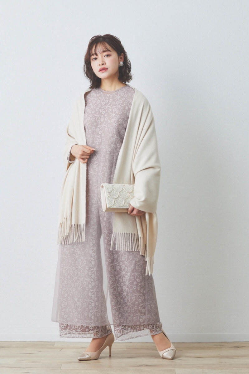 ライスパール×ビーズのボリュームイヤリング