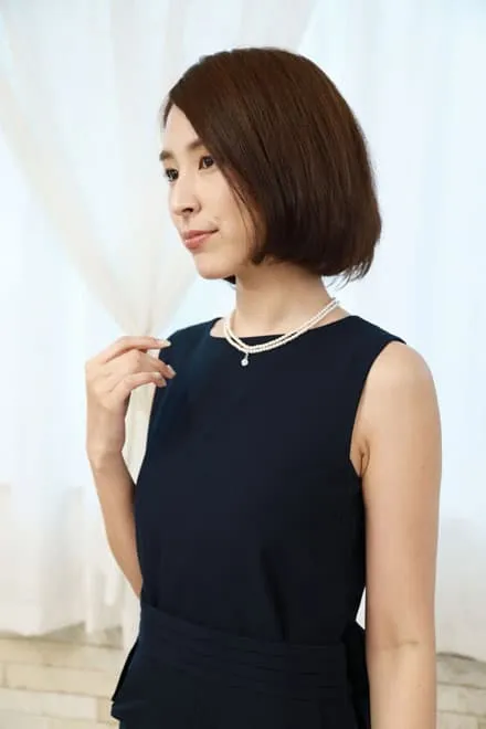 ネイビーのペプラムウエストリボン付きドレスコーディネートセット