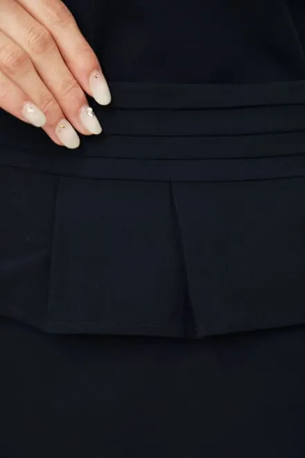 ネイビーのペプラムウエストリボン付きドレスコーディネートセット