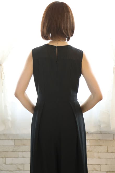 ブラックのビスチェ風ガウチョパンツドレスコーディネートセット