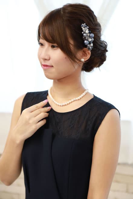 ネイビーのビスチェ風ガウチョパンツドレスコーディネートセット