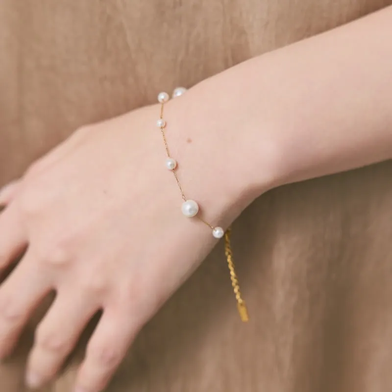 ステンレスパールブレスレット