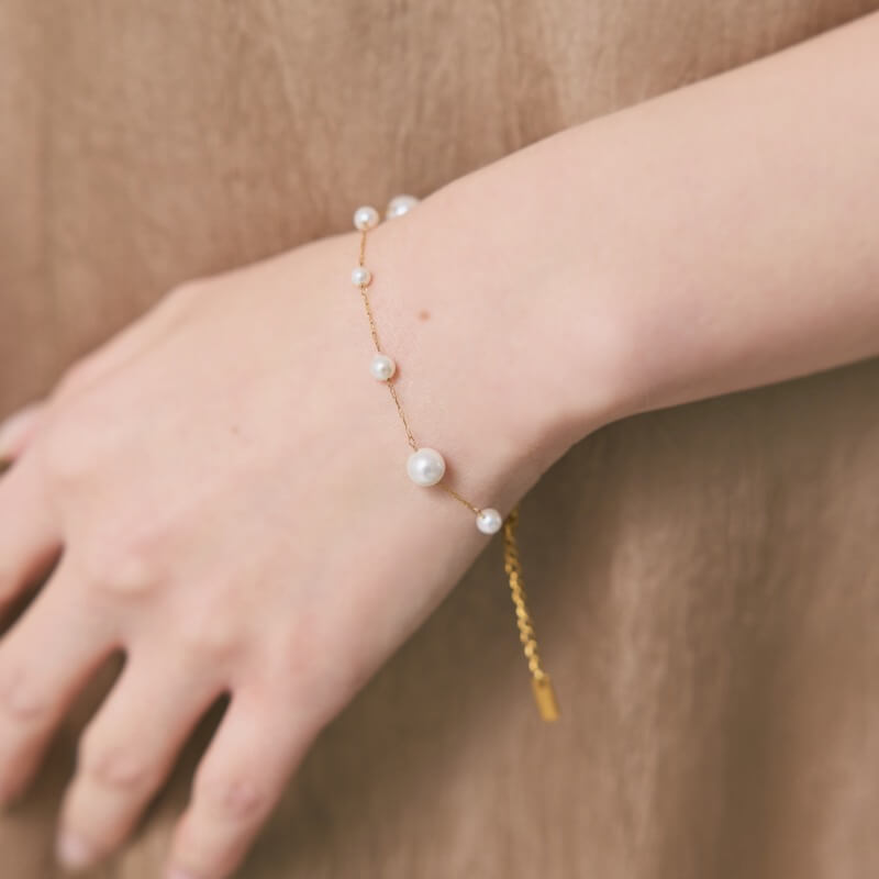 ステンレスパールブレスレット