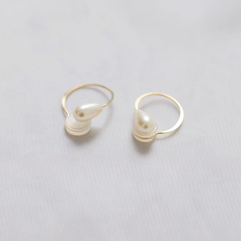 ラウンドパールイヤーカフ