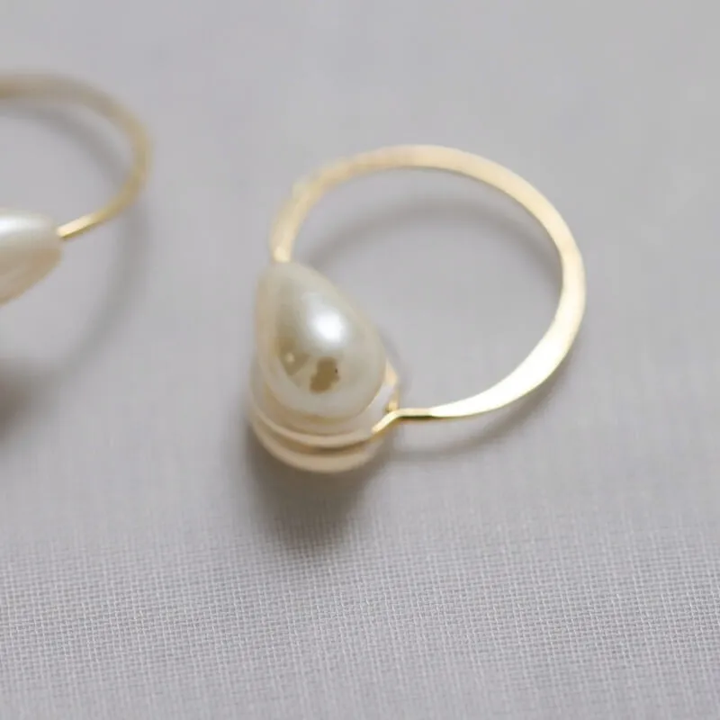 ラウンドパールイヤーカフ