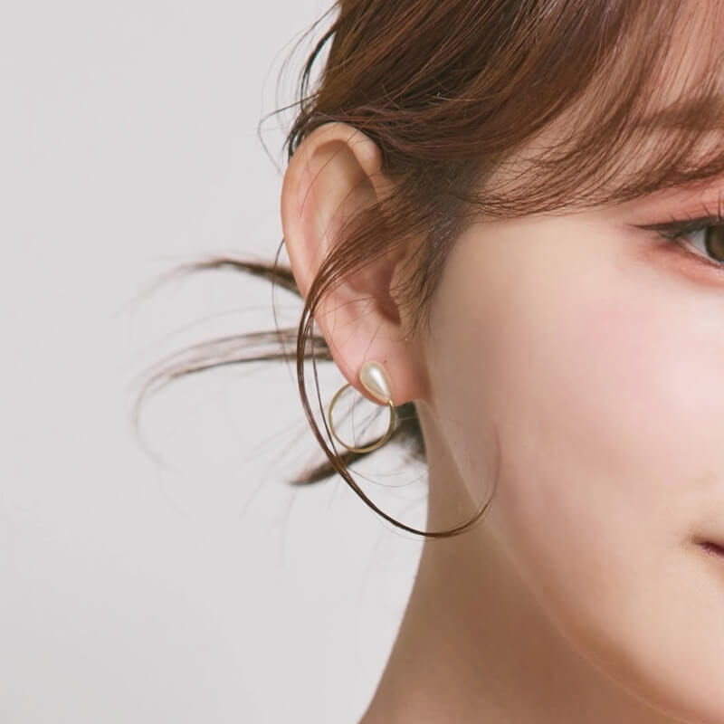 ラウンドパールイヤーカフ