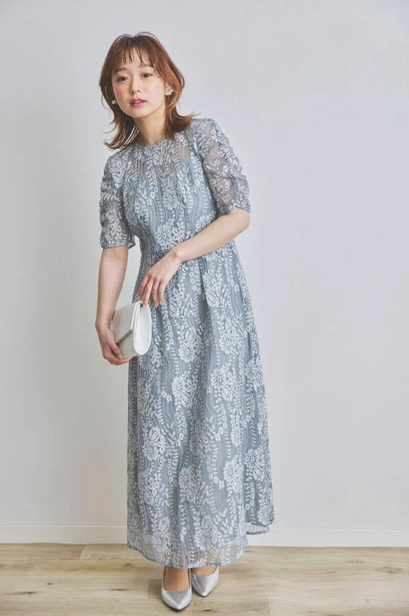 【美品】kaene 結婚式ロングワンピース　ベージュ　36 上品kaeneカエン